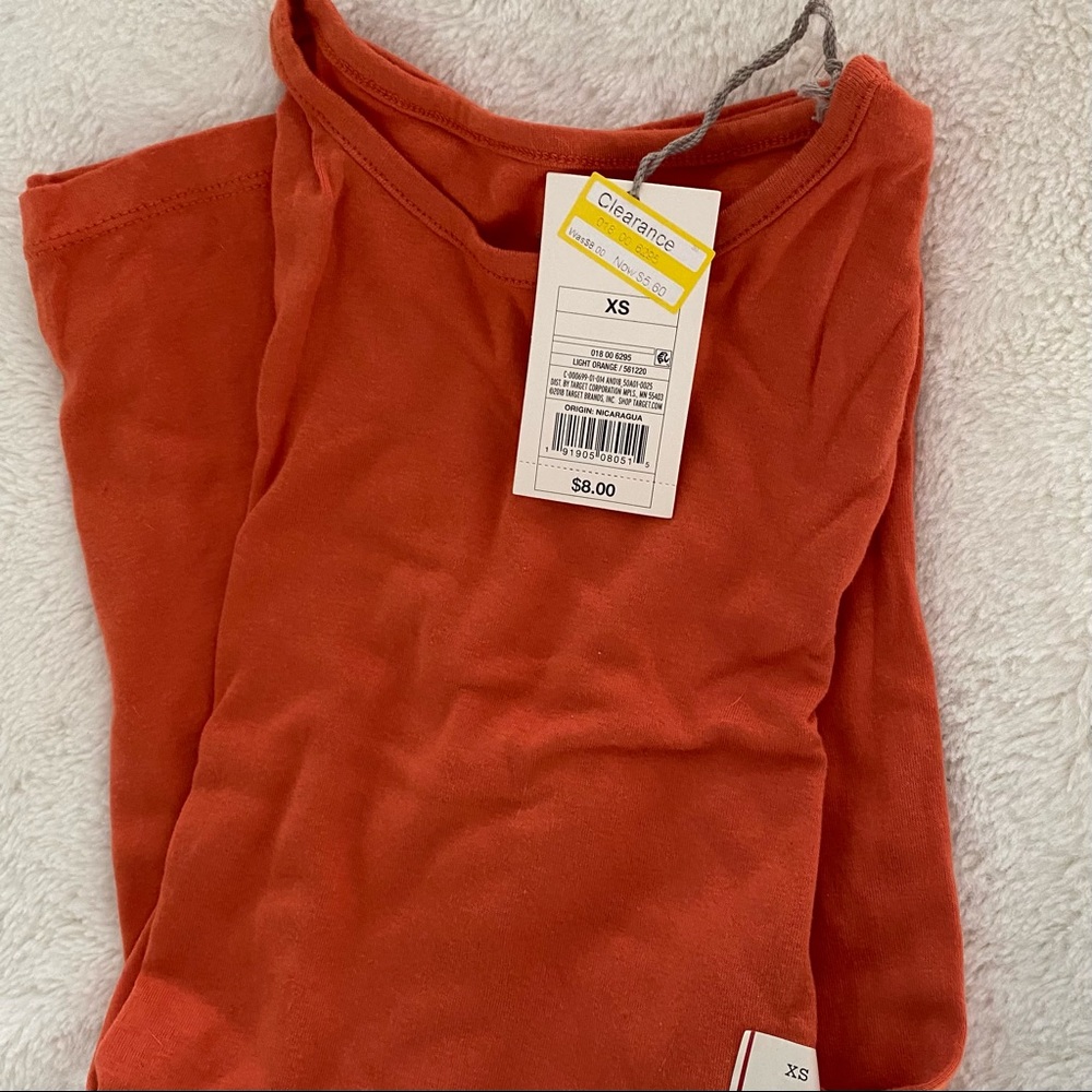 Burnt orange fitted short sleeve